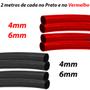 Imagem de Kit espaguete termo retrátil 4mm, 6mm, 2mt vermelho e preto