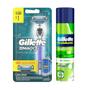 Imagem de Kit Espuma Barbear Prestobarba Sensitive Skin 150g+Aparelho Barbear Mach3 Acqua Com Carga 2un Regular