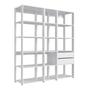 Imagem de Kit Estante Livreiro 03 Pecas 183X160CM Branco PRODDY
