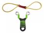 Imagem de Kit Estilingue Atiradeira Profissional Pesca Slingshot Garrote Metal 100 Bola Gude Vidro 17mm