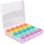 Imagem de Kit Estojo Box Caixa Organizador Plástico com 25 Bobinas Altas Coloridas Para Maquina de Costura