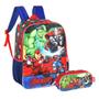 Imagem de Kit Estojo Duplo + Mochila Costas Infantil Avengers - Luxcel