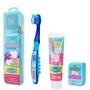 Imagem de Kit Estojo Infantil Peppa Pig Azul ( 1 Escova Infantil + 1 Fio Dental 25ml + 1 Gel Dental 50g ) - Dentalclean '