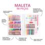 Imagem de Kit Estojo Maleta C/ 98 Pçs P/ Pintura Colorir Infantil Escolar Glam Girls - Well Kids
