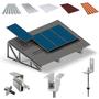 Imagem de Kit Estrutura Suporte Fixador Linha C P/ 4 Placas Solar Alumínio Inox Telha Fibro Ondulada Viga Metálica  Perfil Master