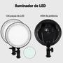 Imagem de Kit Estúdio Fotográfico Led Embutido Softbox Dimerizável Luz Branca e Luz Amarela Regulável Controle Remoto + Bolsa