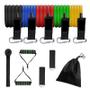 Imagem de Kit Exercício Em Casa Elástico Extensor Exercício Funcional 11 Itens