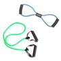 Imagem de Kit Extensor Elastico Tensao Media Verde + Extensor em 8 Forte Azul Liveup Sports