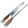 Imagem de kit faca artesanal e chaira  10 polegadas aço inox 420 case porta faca 