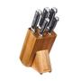 Imagem de Kit facas 5 peças suporte madeira preta chef kitchen mundial