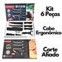 Imagem de Kit Facas Cozinha Churrasco Corte Carnes Chef Profissional Masterchef 6 Peças