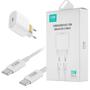 Imagem de Kit FAM Carregador De Parede + Cabo De Carregamento USB Tipo C E USB Tipo C FKT-PD52C Branco.