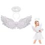 Imagem de Kit Fantasia Anjo Asa + Tiara Halloween Carnaval Festa Cosplay