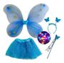 Imagem de Kit Fantasia Asa Led Borboleta Infantil Com Saia Tule 