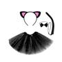 Imagem de Kit Fantasia Infantil Gatinho Halloween Saia Tule Tiara Rabinho 4pçs Rodada Glitter Orelha Festa Cosplay Gata