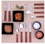 Imagem de Kit Faqueiro 12 Pcs Garfos Facas Churrasco Mogno Elementos