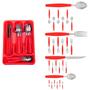 Imagem de Kit Faqueiro Inox Berlim 24 Pçs C/ 1 Porta Talheres Vermelho