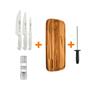 Imagem de KIT - Faqueiro Premium 3 Peças + Tábua 49x28 + Chaira + Moedor Duplo Sal Pimenta - Tramontina