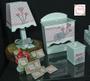 Imagem de Kit farmacinha Higiene bebê Mdf 8 pçs - CHEVRON ROSA COM ELEFANTE ROSA