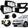 Imagem de Kit Farol Auxiliar Milha Voyage G6 2013 2014 2015 2016 Moldura Preta Botao Tic Tac