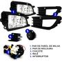 Imagem de Kit Farol Auxiliar Milha Voyage G6 2013 2014 2015 2016 Moldura Preta Botao Tic Tac