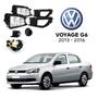 Imagem de Kit Farol Auxiliar Milha Voyage G6 2013 2014 2015 2016 Moldura Preta Botao Tic Tac