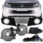 Imagem de Kit Farol de Milha Completo Volkswagen Amarok 2010 11 12 13 14 15 Com Moldura com Aro Cromado