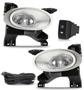 Imagem de Kit Farol de Milha Honda City 2009 2010 2011 - Moldura Aro Cromo + Kit Lâmpada Super LED 6000K