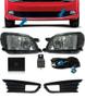 Imagem de Kit Farol de Milha Neblina Vw Gol / Voyage G6 2012 2013 2014 2015 + 4 Frisos Cromo ( Grade completa )