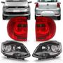 Imagem de Kit farol fox 2010 a 2014 duplo negro + par lanternas fumê