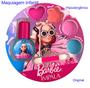 Imagem de Kit Fashion Infantil Maquiagem Esmalte Barbie Laços Acessórios de Cabelo Bolsa Rosa 1022 ED1 Brinquedos