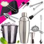 Imagem de KIT FELICIDADE: Kit Coqueteleira 750ML - 12 Itens Aço Inox - Para Caipirinha
