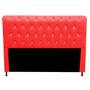 Imagem de Kit Félix com Cabeceira Cristal 1,60 cm Queen Size Baú Quarto Sala Suede Vermelho - Damaffe Móveis