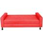 Imagem de Kit Félix com Cabeceira Cristal 1,60 cm Queen Size Baú Quarto Sala Suede Vermelho - Damaffe Móveis