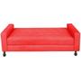 Imagem de Kit Félix com Cabeceira Cristal 1,95 cm King Size Baú Quarto Sala Suede Vermelho - Damaffe Móveis