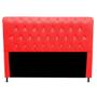 Imagem de Kit Félix com Cabeceira Cristal 90 cm Solteiro Baú Quarto Sala material sintético Vermelho - Damaffê Móveis