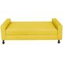 Imagem de Kit Félix com Cabeceira Cristal 90 cm Solteiro Baú Quarto Sala Suede Amarelo - Damaffe Móveis