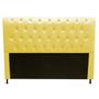Imagem de Kit Félix com Cabeceira Cristal 90 cm Solteiro Baú Quarto Sala Suede Amarelo - Damaffe Móveis