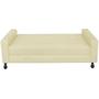 Imagem de Kit Félix com Cabeceira Cristal 90 cm Solteiro Baú Quarto Sala Suede Bege - Damaffe Móveis