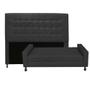 Imagem de Kit Félix com Cabeceira Dama Capitonê 1,60 cm Queen Size Baú Quarto Sala material sintético Preto - Dama Capitonêffê Móveis