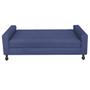 Imagem de Kit Félix com Cabeceira Dama Capitonê 1,60 cm Queen Size Baú Quarto Sala Suede Azul Marinho - Dama Capitonêffe Móveis