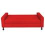 Imagem de Kit Félix com Cabeceira Dama Capitonê 90 cm Solteiro Baú Quarto Sala Suede Vermelho - Dama Capitonêffe Móveis