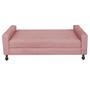 Imagem de Kit Félix com Cabeceira Dama com Strass 1,40 cm Casal Baú Quarto Sala Suede Rose - Damaffê Móveis