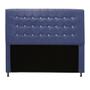 Imagem de Kit Félix com Cabeceira Dama com Strass 1,60 cm Queen Size Baú Quarto Sala Suede Azul Marinho - Damaffê Móveis