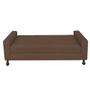 Imagem de Kit Félix com Cabeceira Damares 1,60 cm Queen Size Baú Quarto Sala Suede Marrom - Damaffe Móveis
