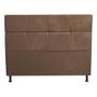 Imagem de Kit Félix com Cabeceira Damares 1,60 cm Queen Size Baú Quarto Sala Suede Marrom - Damaffe Móveis