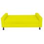 Imagem de Kit Félix com Cabeceira Dona 1,00 cm Solteiro Baú Quarto Sala Suede Amarelo - Damaffe Móveis