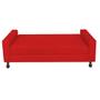 Imagem de Kit Félix com Cabeceira Dona 1,00 cm Solteiro Baú Quarto Sala Suede Vermelho - Damaffe Móveis