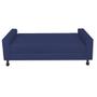 Imagem de Kit Félix com Cabeceira Dona 1,60 cm Queen Size  Baú Quarto Sala Suede Azul Marinho - Damaffe Móveis