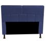 Imagem de Kit Félix com Cabeceira Dona 1,60 cm Queen Size  Baú Quarto Sala Suede Azul Marinho - Damaffe Móveis